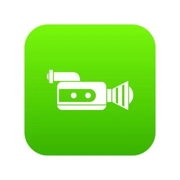 Retro camera icon digital green Illustrazione stock