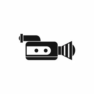 Retro camera icon, simple style Illustrazione stock