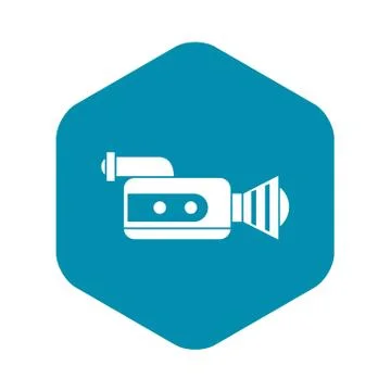Retro camera icon, simple style Illustrazione stock