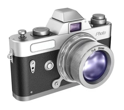 Retro camera isolated on white background Stock Illustration