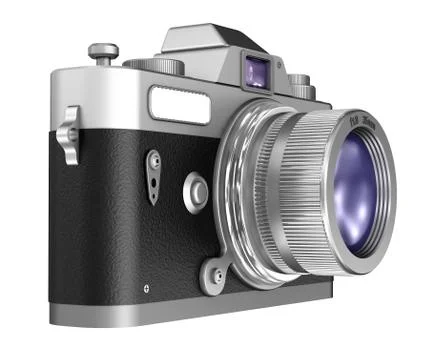 Retro camera isolated on white background Stock Illustration