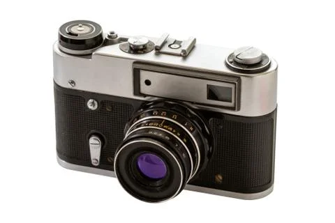 Retro camera isolated on white background Stock Photos