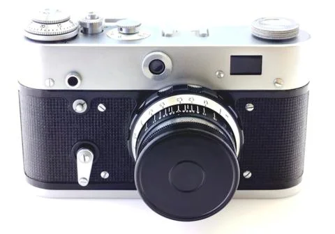 Retro camera isolated on white Stock Photos