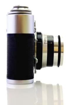 Retro camera isolated on white Stock Photos