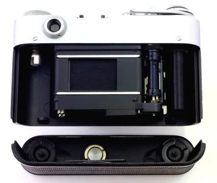 Retro camera isolated on white Stock Photos