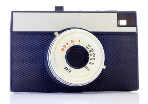 Retro camera isolated on white Stock Photos