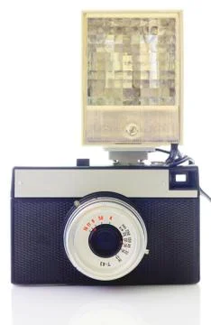 Retro camera isolated on white Stock Photos