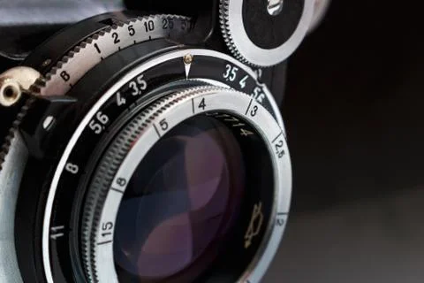 Retro camera lens Stock Photos
