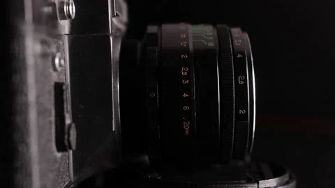 Retro camera with lenses side view Stock Footage 151835728