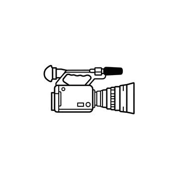 Retro camera line art graphic with vintage camera Stock Illustration