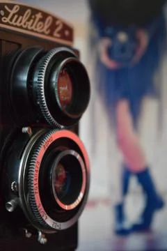 Retro camera lubitel 2 Stock Photos
