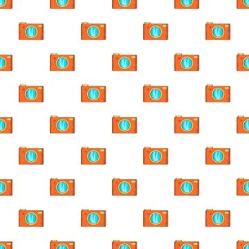Retro camera pattern, cartoon style Illustrazione stock