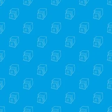 Retro camera pattern seamless blue Illustrazione stock
