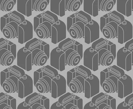 Retro camera pattern seamless. vintage camera background Illustrazione stock