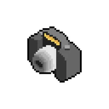 Retro camera pixel art. 8 bit vintage camera. pixelated Icon symbol Illustrazione stock