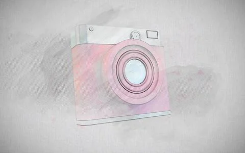 Retro camera project Stock Illustration