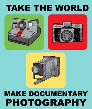 Retro Camera Set or print illustration vector Stock Illustration