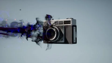 A retro camera shooting magical beams Stock Footage 301740769