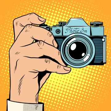 Retro camera snapshot selfie Stock Illustration