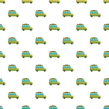 Retro camper van pattern for road trip concepts Stock Illustration