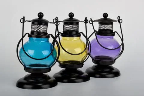 Retro candle lanterns Foto stock