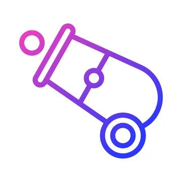 Retro Cannon Gradient Vector Art Illustration Ilustración de archivo