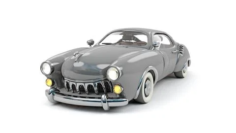 Retro car 3d illustration. Stock Illustration