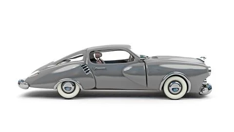 Retro car 3d illustration. Stock Illustration