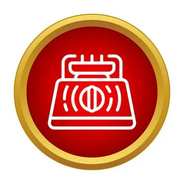Retro car audio system icon with a gold border Stock Illustration