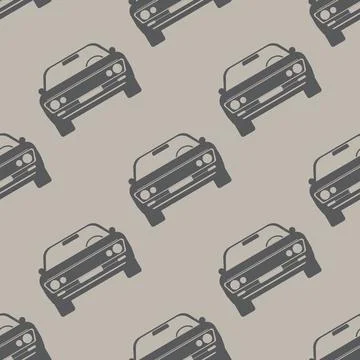 Retro car autos seamless pattern. Vintage background and solid color vector Stock Illustration