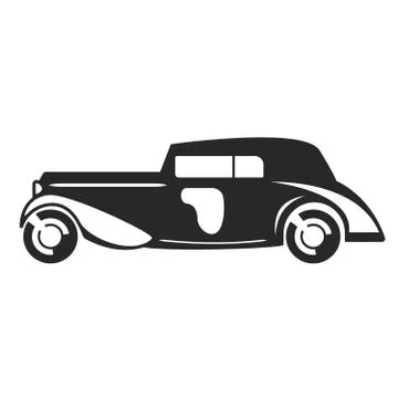 Retro car black flat. Stock Illustration