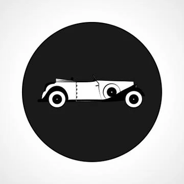Retro Car Circle Icon Stock Illustration