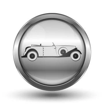 Retro Car Circle Icon Stock Illustration