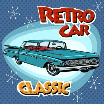 Retro car classic model Stock Illustration