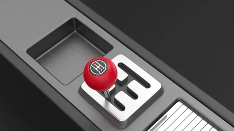 Retro car five speed manual gear stick Stock Footage 332156161