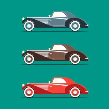 Retro car in flat style Stock Illustration