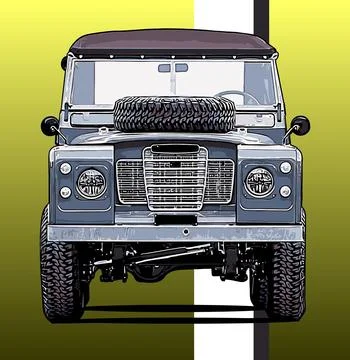 Retro car front view Stock Illustration