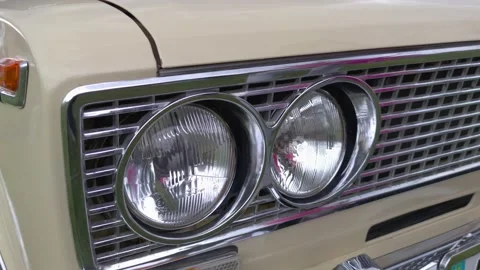 Retro Car Headlights Stock Footage 155169865