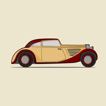 Retro car. Stock Illustration