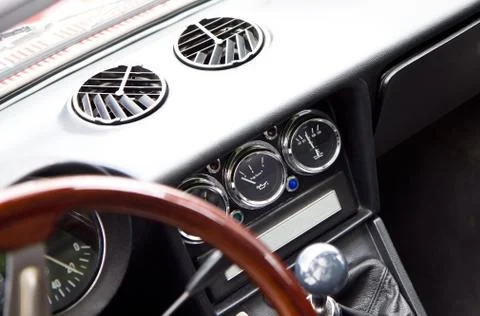 Retro car interior Stock Photos