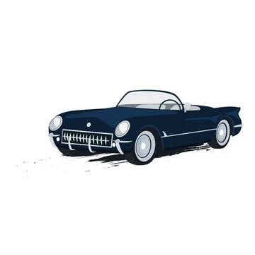 Retro car isolated vector illustration Stock Illustration