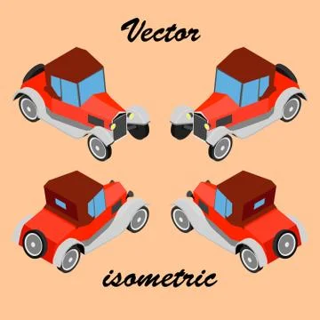 Retro car in isometric Stock Illustration