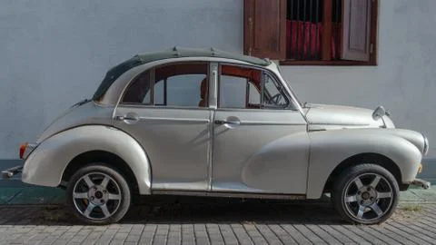 Retro Car Next To The Wall With Window Stock Photos