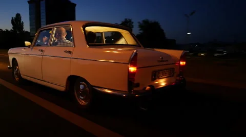Retro car in the night. Stock Footage 52627422