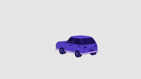 Retro car pulling up line 2D object animation Video stock 257339295
