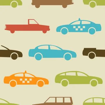 Retro car seamless pattern Stock Illustration
