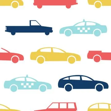 Retro car seamless pattern Stock Illustration