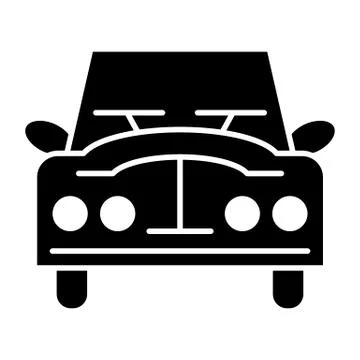 Retro car solid icon. Vintage car vector illustration isolated on white. Auto Stock Illustration
