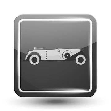Retro Car Square Icon Stock Illustration