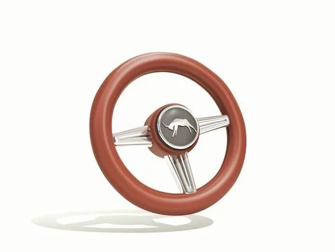 Retro Car Steering Wheel vector 3d illustration icon. Stock Illustration